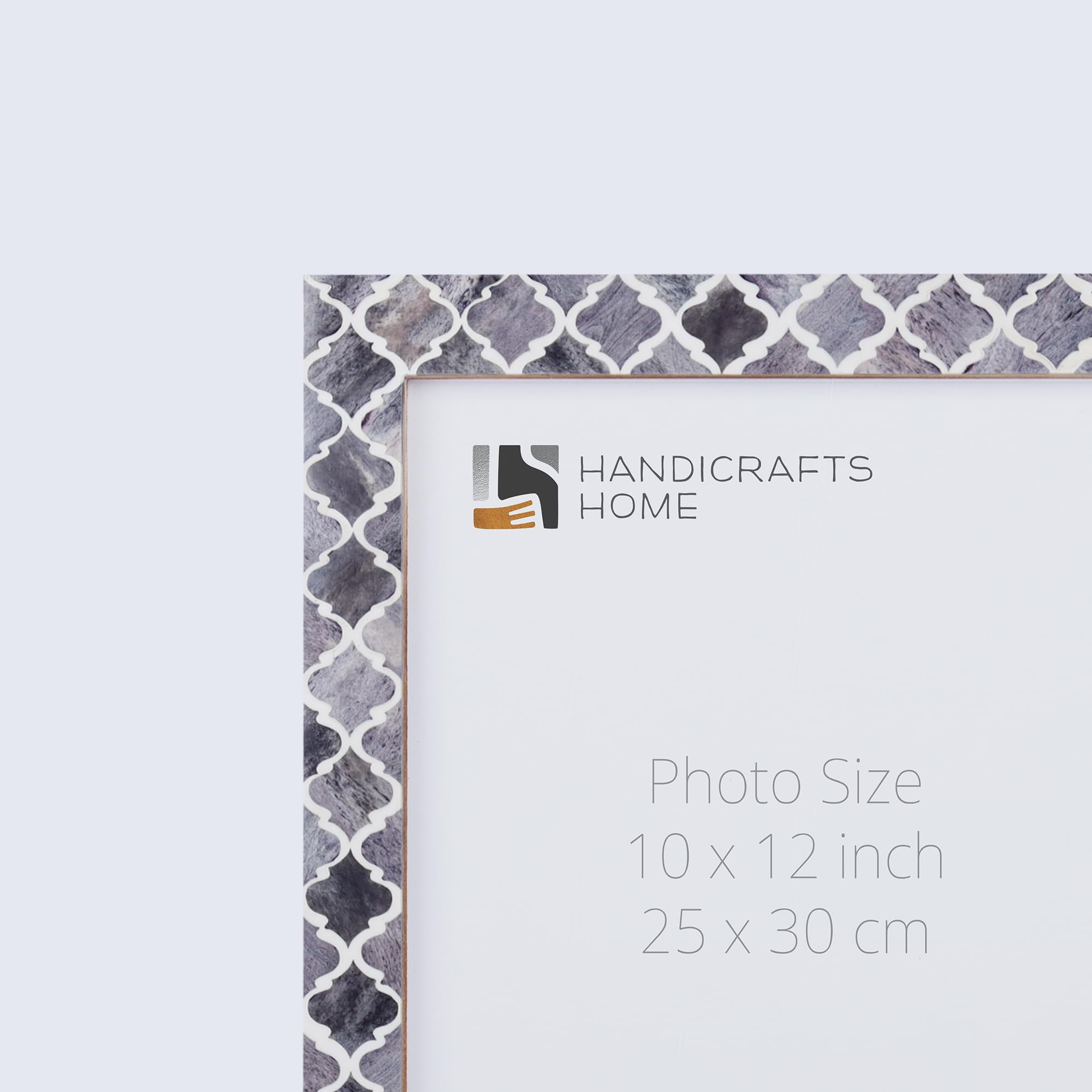Poster Frames Moroccan Pattern Bone & Resin Inlay, Grey, 15 Sizes