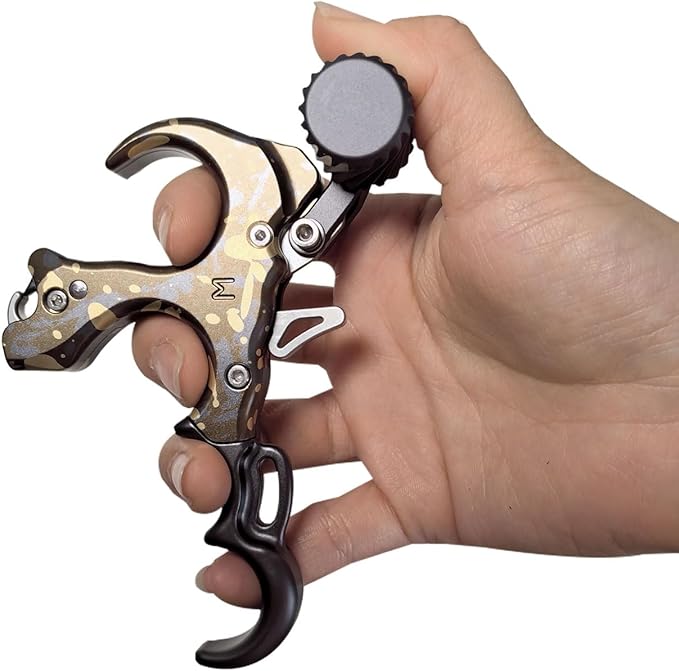 Compound Bow Aid Releaser with Wrist Straps and Adjustment Tool,Archery Release Aids with 3 Thumb Release Adjustable,Aluminum Alloy Aids.for Left and Right Handers.