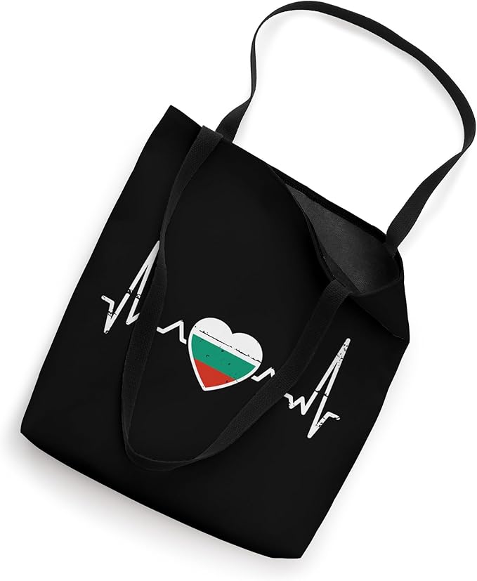 Bulgaria Vintage Heartbeat Bulgarian Flag Tote Bag
