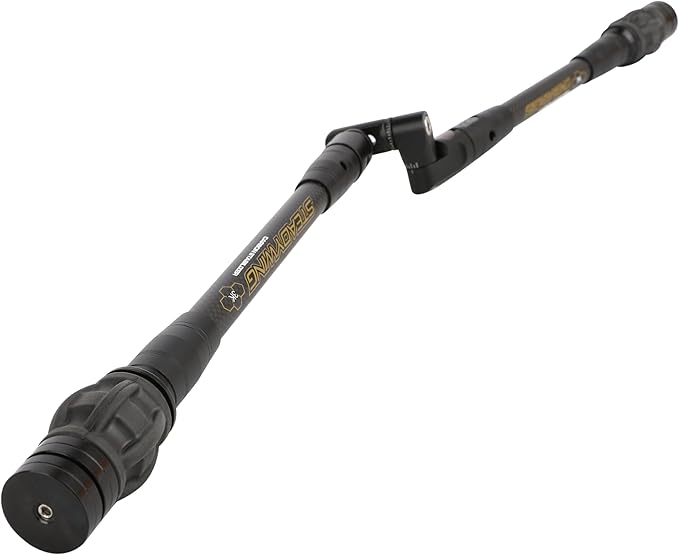 AMEYXGS Archery Bow Stabilizer for Compound Bow, 3K Carbon Fiber 6", 8", 10", 12" 15" Rods, Damping System, Weights Kit, Single Side V-Bar Mount,Quick Disconnect