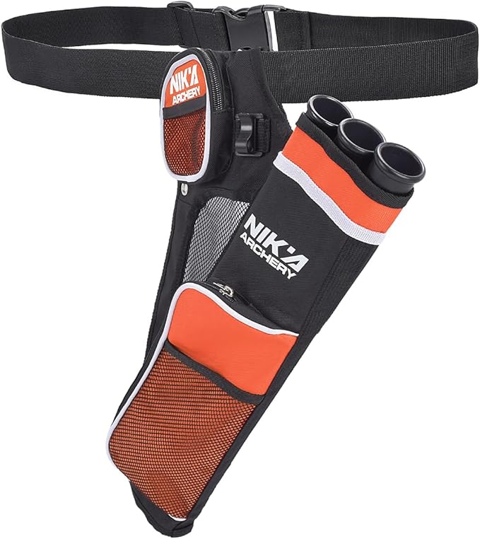 Archery Arrow Quiver Holder, 3-Tubes Hip Quiver Arrow Bag with Adjustable Belt for Youth & Adults Arrows Hunting Target Practicing