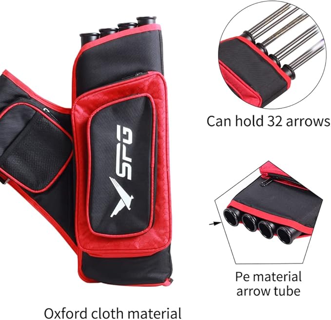 SOPOGER Archery Hip Quiver for Arrows - 3 or 4 Tube Bow Belt Quiver Waist Hanged for Youth Teens Adults Compound Bow Recurve Bow Target Shooting
