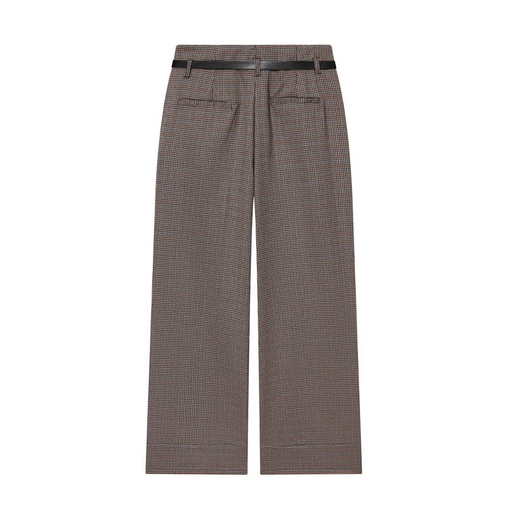 Women's High-waisted Straight-leg Trousers With A Belt