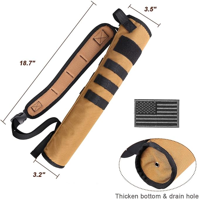 KRATARC Archery Lightweight Back Arrow Quiver Dual Use Foldable Compact Hip Arrows Bag with Molle System Hanged for Target Shooting