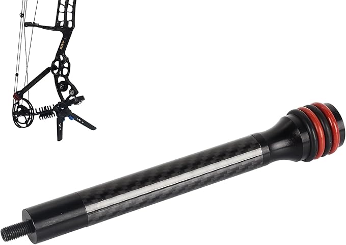 Archery 6″/8″ Bow Stabilizer- Carbon Fiber Bow Balance Bar with Damping System for Compound/Recurve Bow Hunting Archery Accessory Equipment