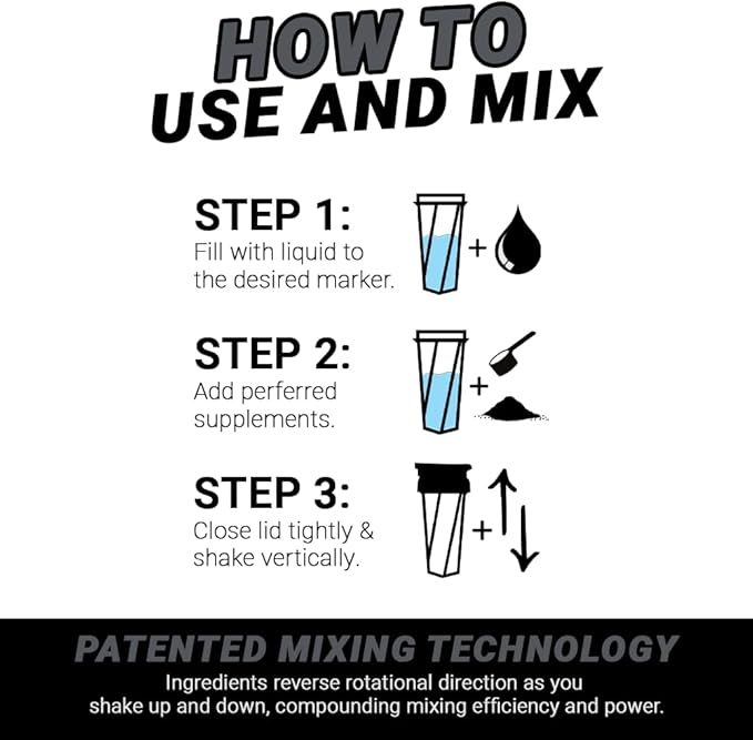 Yeti 2.0 Vortex Blender Shaker Bottle Holds upto 27oz | No Blending Ball or Whisk | USA Made | Portable Pre Workout Whey Protein Drink Shaker Cup | Mixes Cocktails Smoothies Shakes | Top Rack Safe