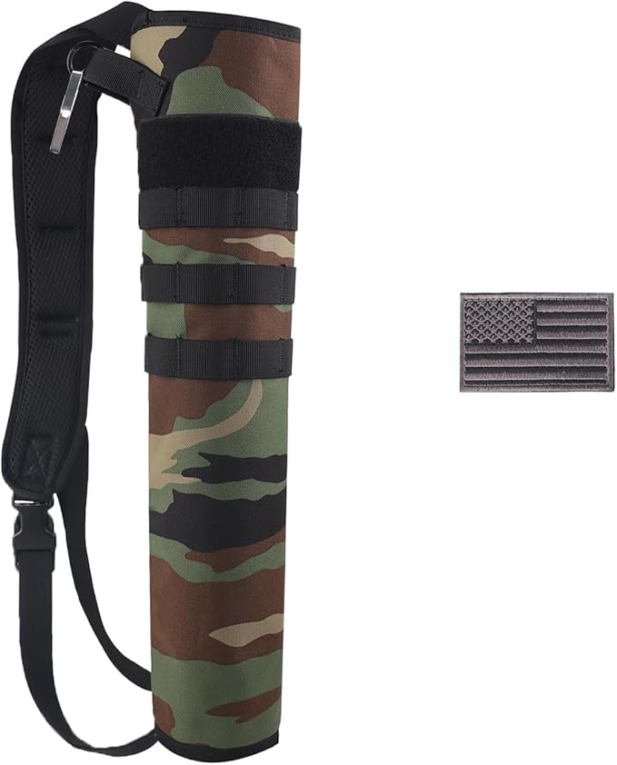 KRATARC Archery Lightweight Back Arrow Quiver Dual Use Foldable Compact Hip Arrows Bag with Molle System Hanged for Target Shooting
