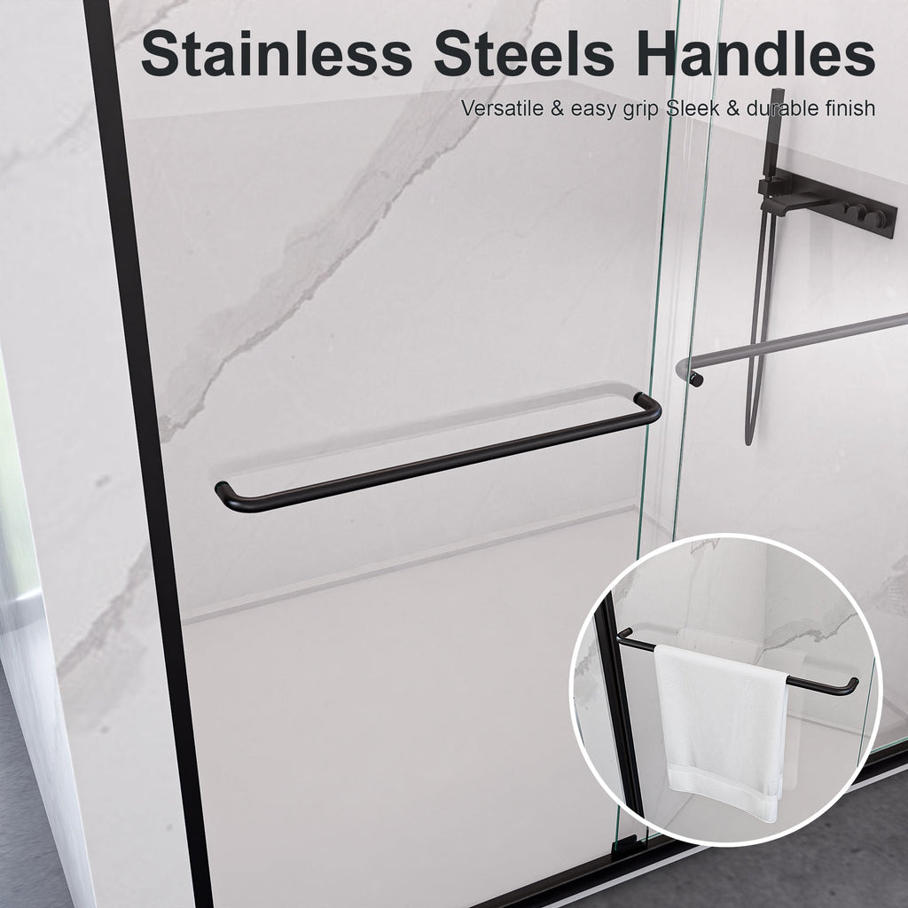 44"-48"W*72" H Semi-Frameless Double Sliding Shower Door