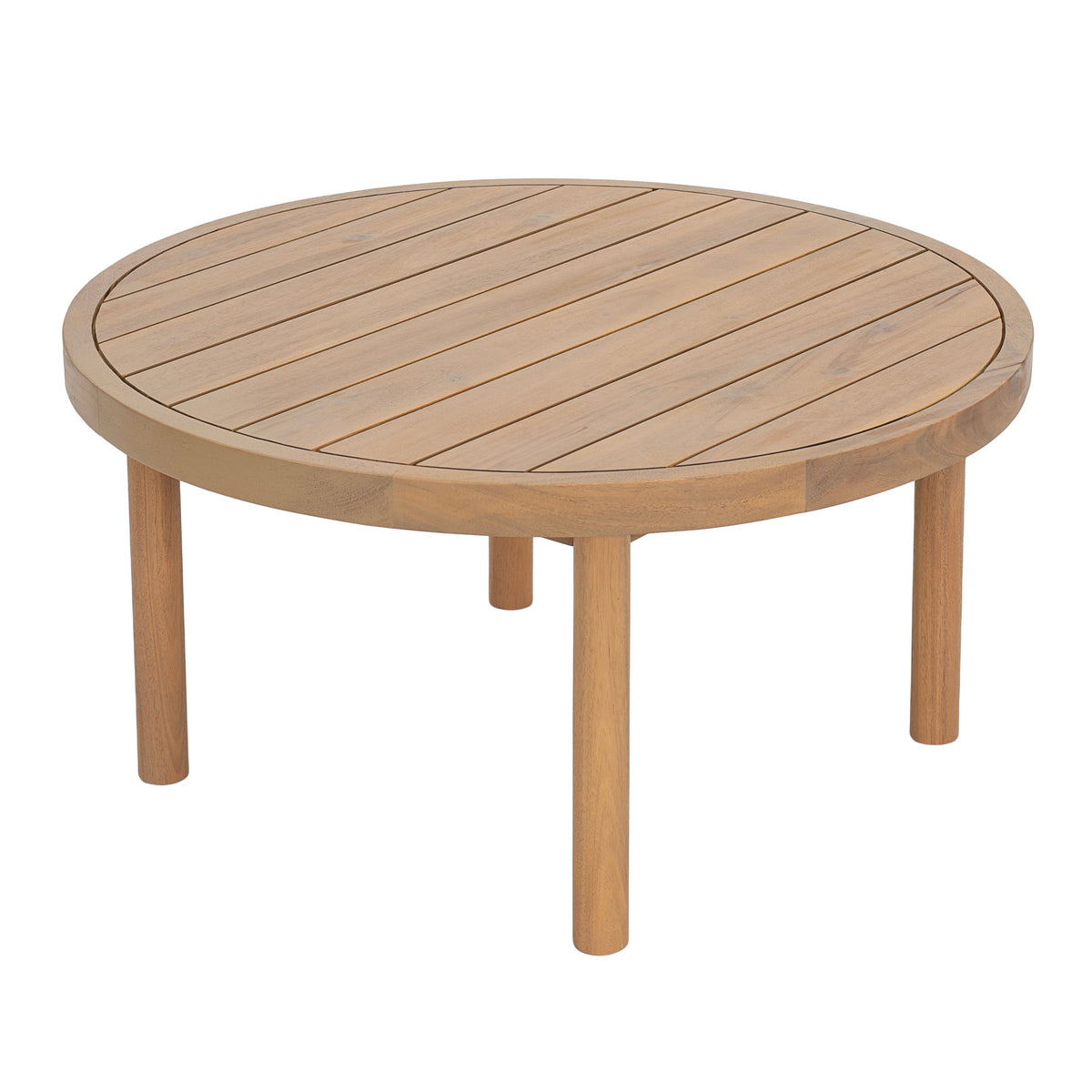 2-Piece Outdoor Acacia Wood Patio Loveseat Conversation Set