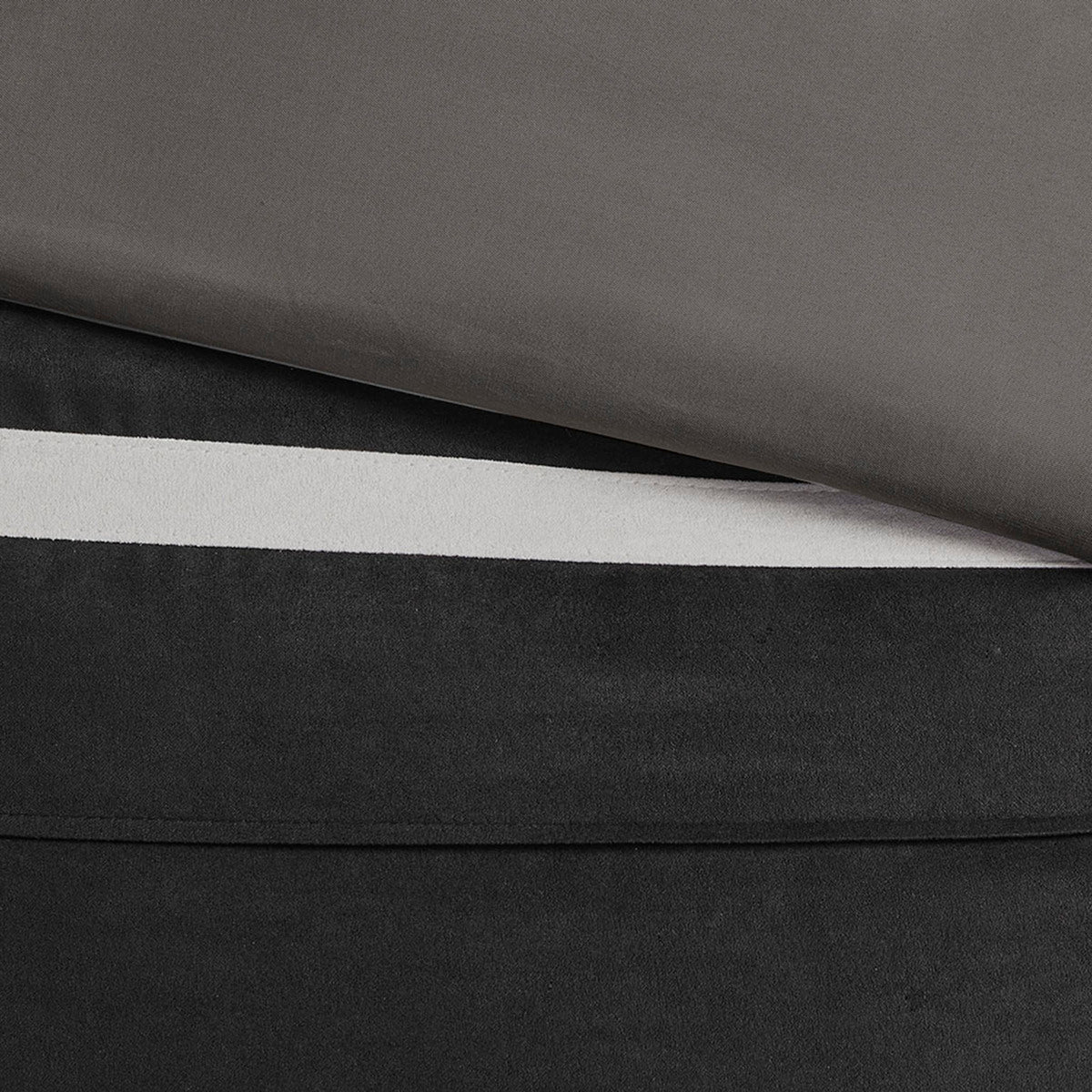 7 Piece Faux Suede Comforter Set Black King
