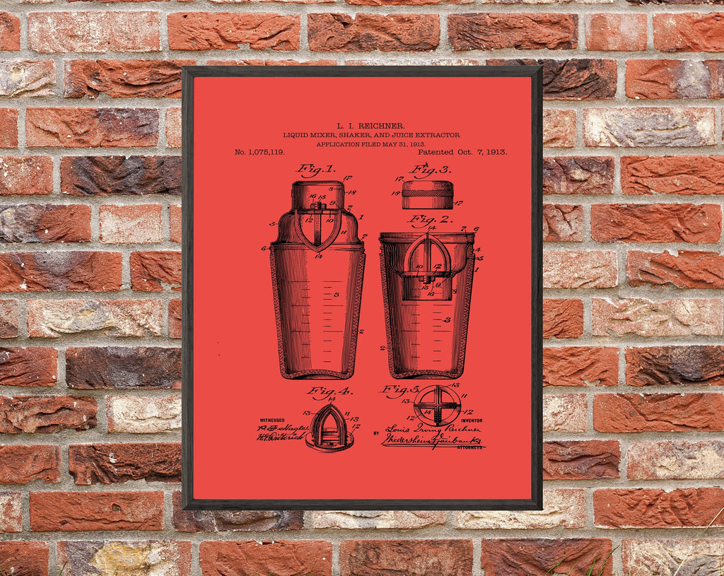 Liquid Mixer Patent Print - Digital Download - 7 Different Backgrounds Included