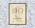 Keg Patent Print - Digital Download - 7 Different Backgrounds Included