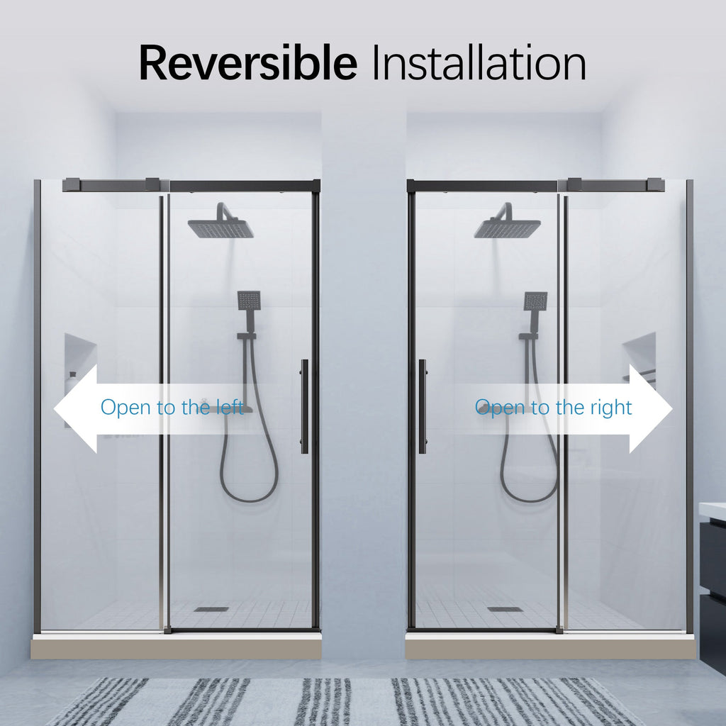 46-48" W * 76" H Frameless Single Sliding Shower Door