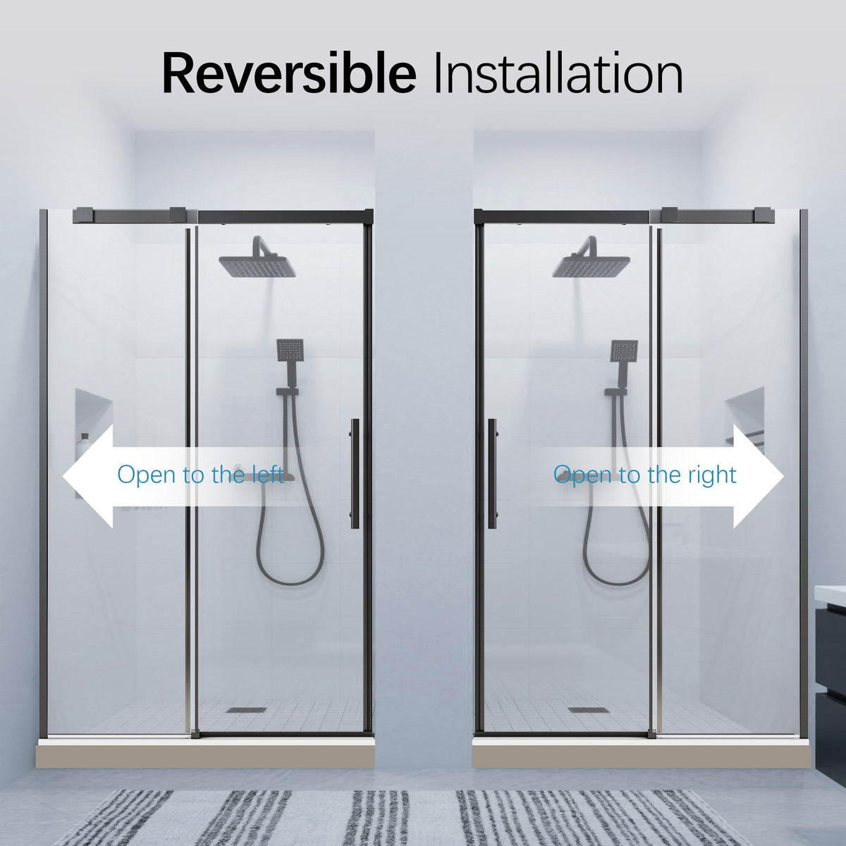 46-48" W * 76" H Frameless Single Sliding Shower Door