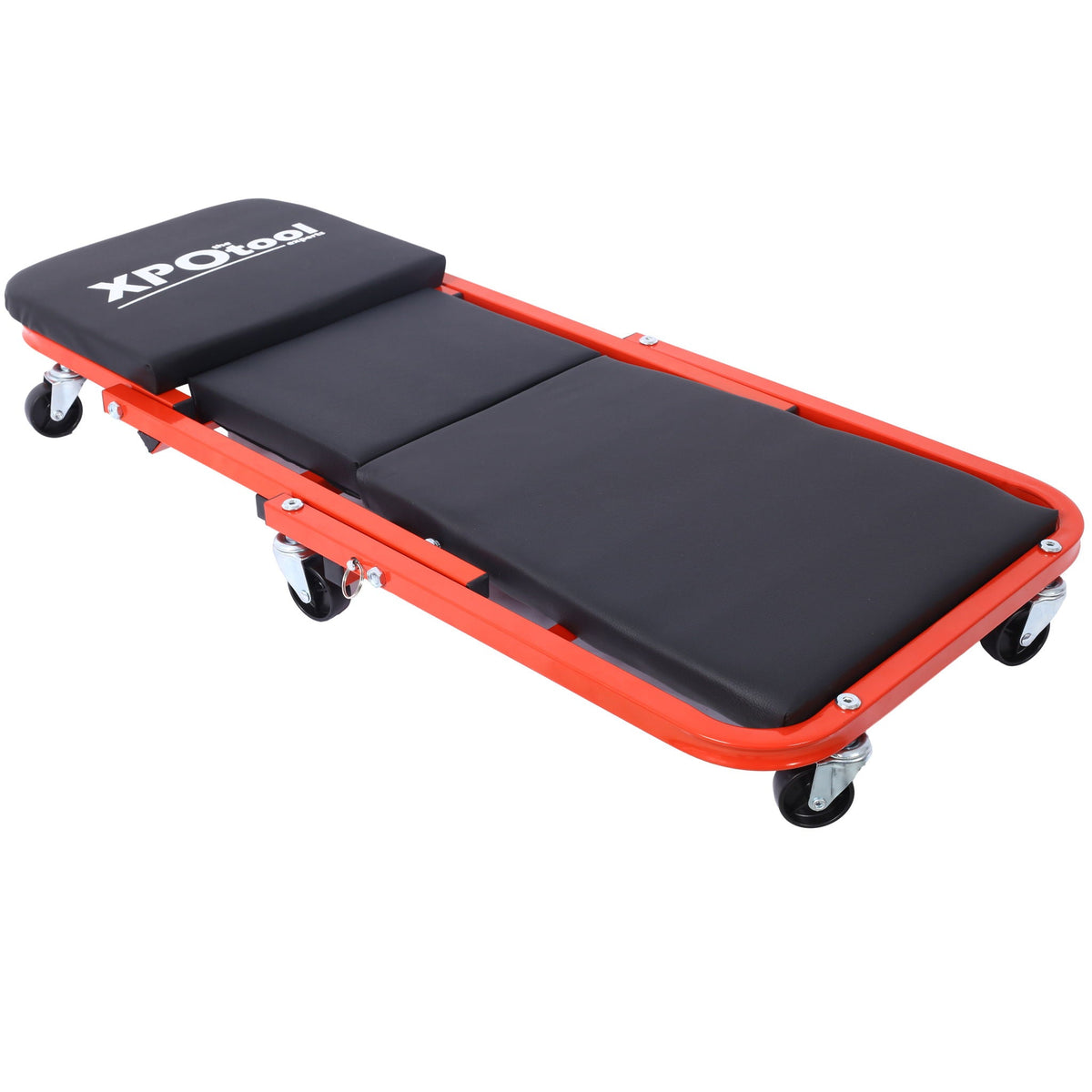Red Z Creeper Mechanic Seat with Steel Frame and 6 Wheels - 2 in 1