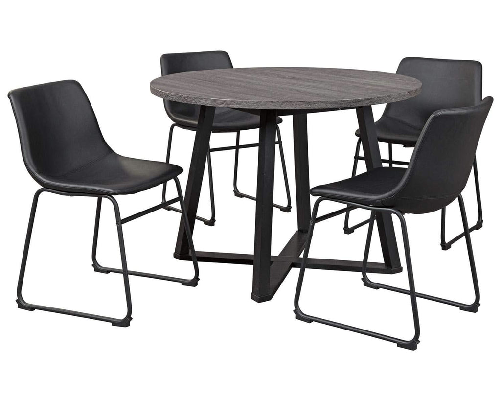 Centiar Mid Century Round Dining Table Gray Metal Legs