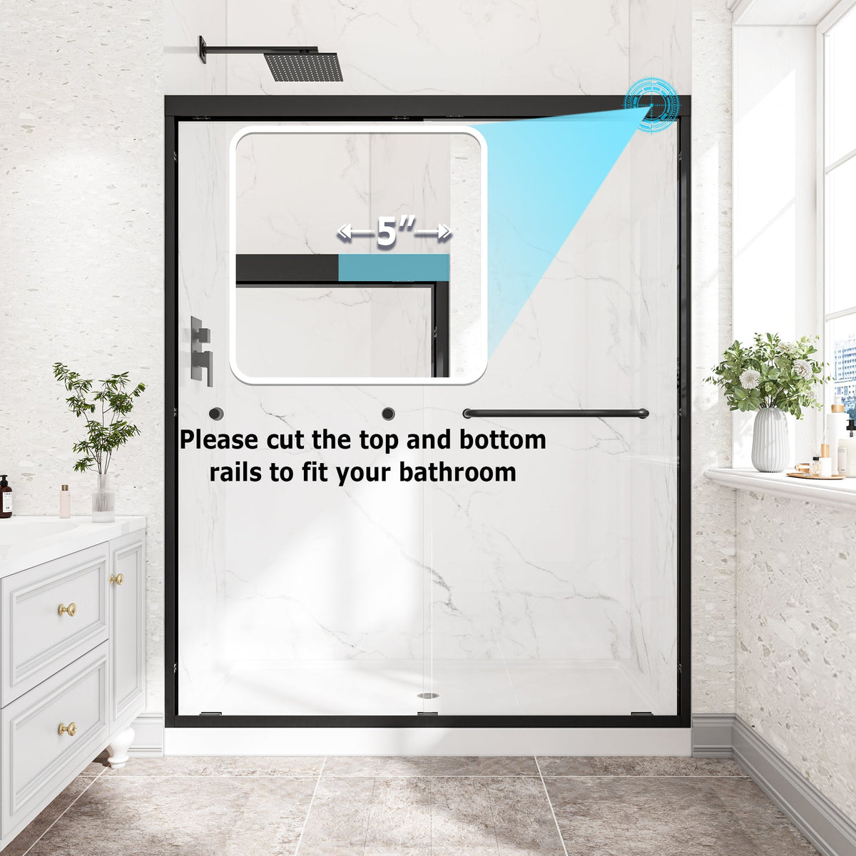 Premium 55"-60" W x 72" H Shower Door