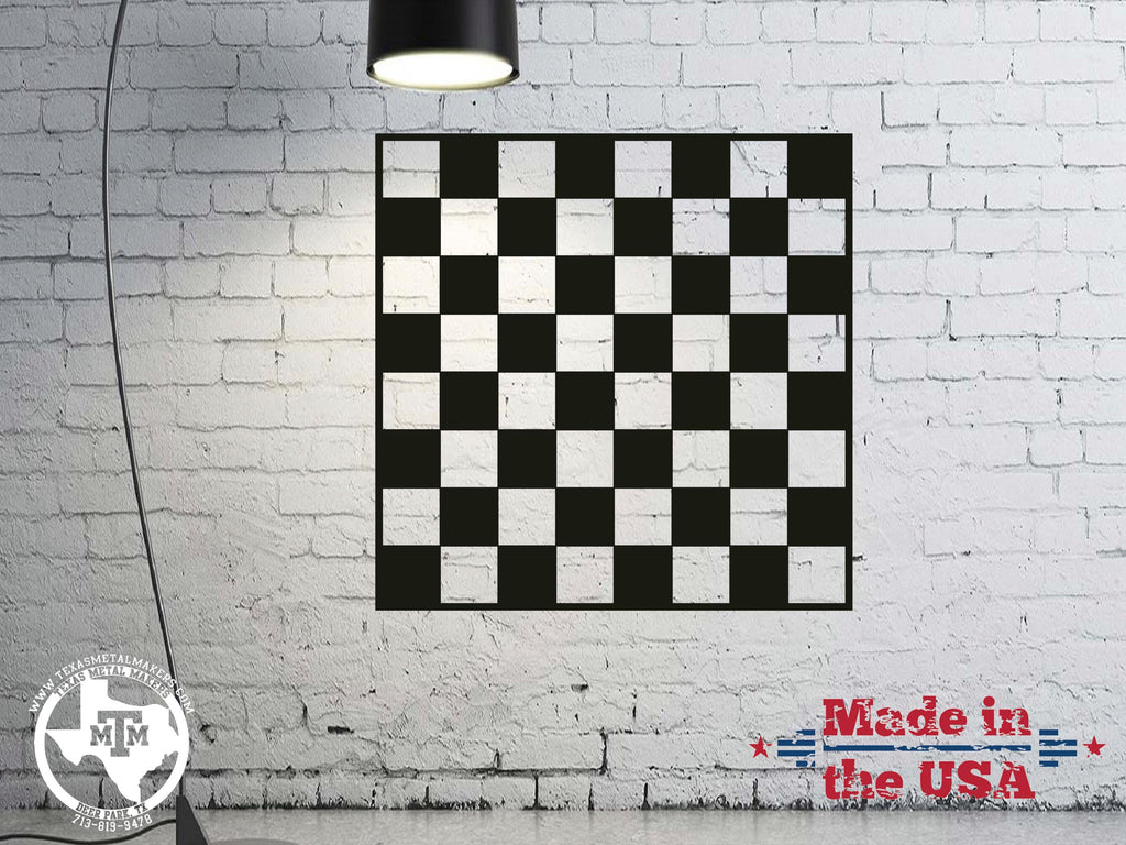 Steel Checkerboard Stencil: Router & Paint Template