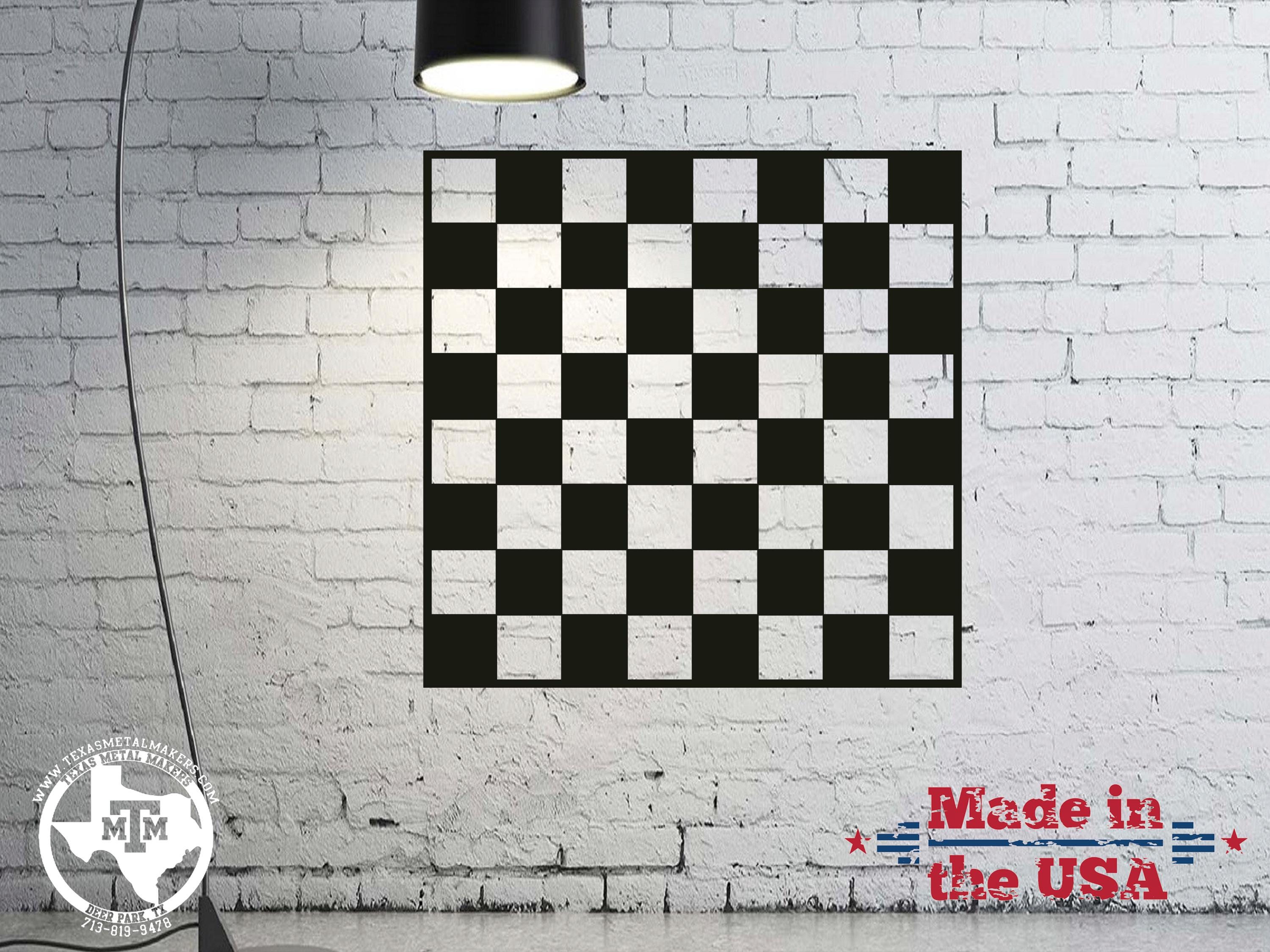 Steel Checkerboard Stencil: Router & Paint Template
