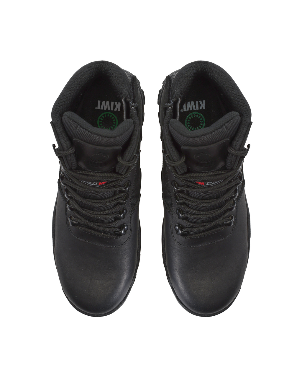 Kiwi Rugged Black Full Grain Leather Mid-Cut 6" Composite Toe Zipped Waterproof Tactical Boots [68100]