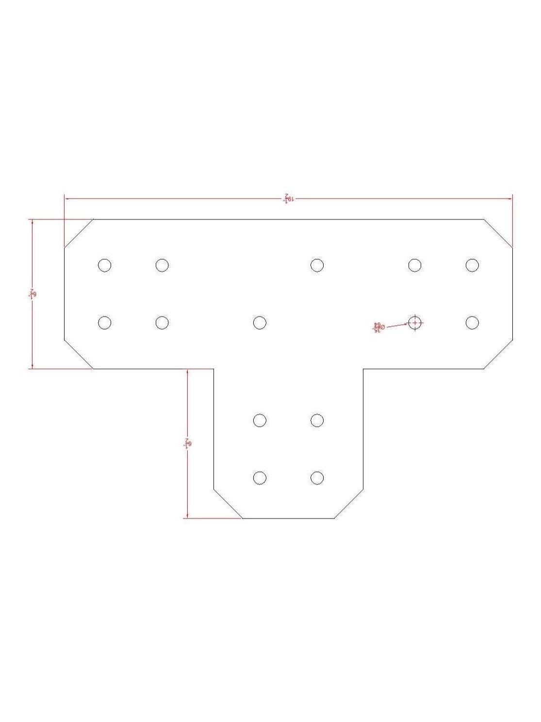 Chamfered 8" Steel T Bracket: Pergola Truss Support