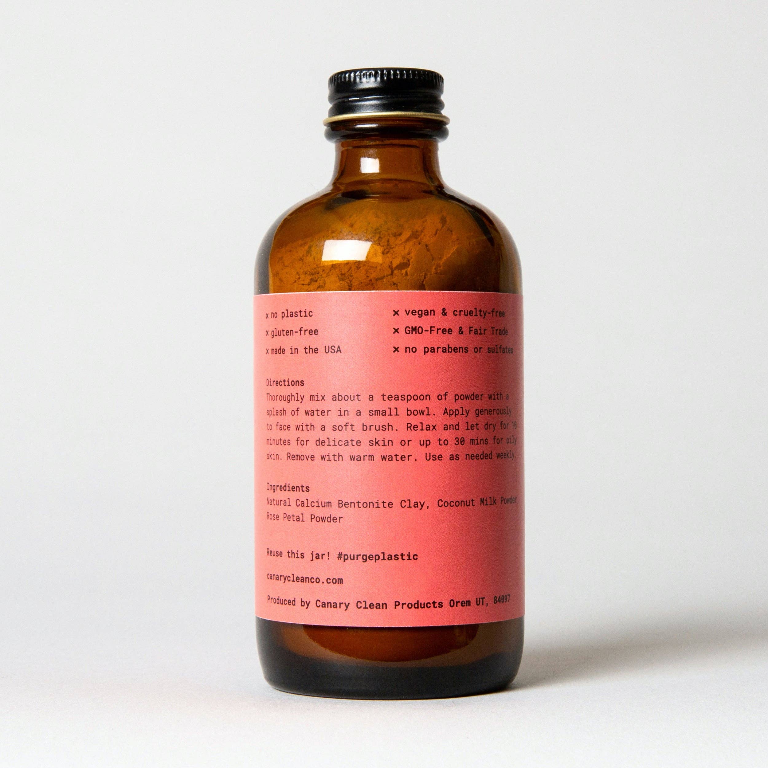 Canary Clean Products - Bentonite Clay + Rose Face Mask