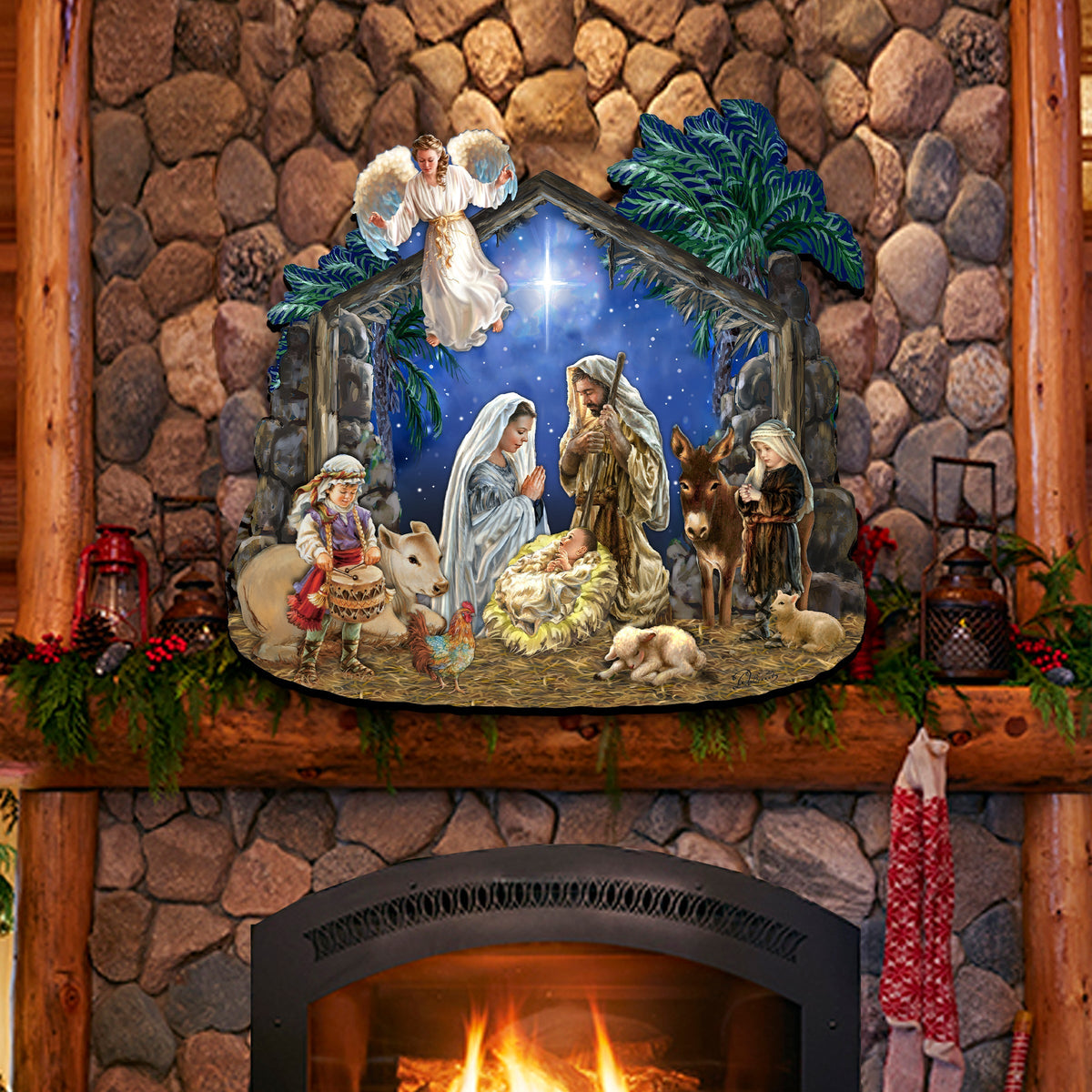 Nativity with Angel Holiday Door Decor by D. Gelsinger - Nativity Holiday Decor - 8652760H