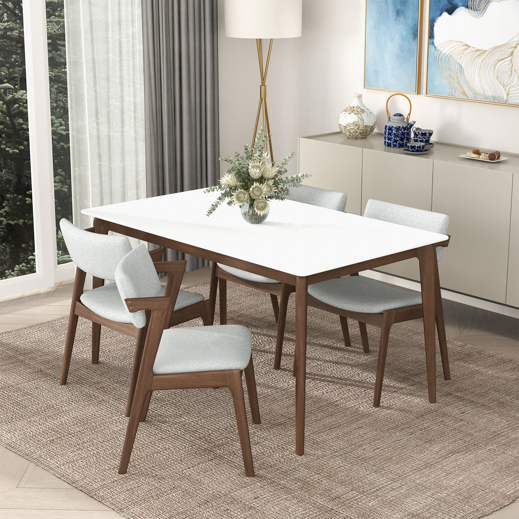 Lindsey Mid-Century Modern Solid Wood Dining Table