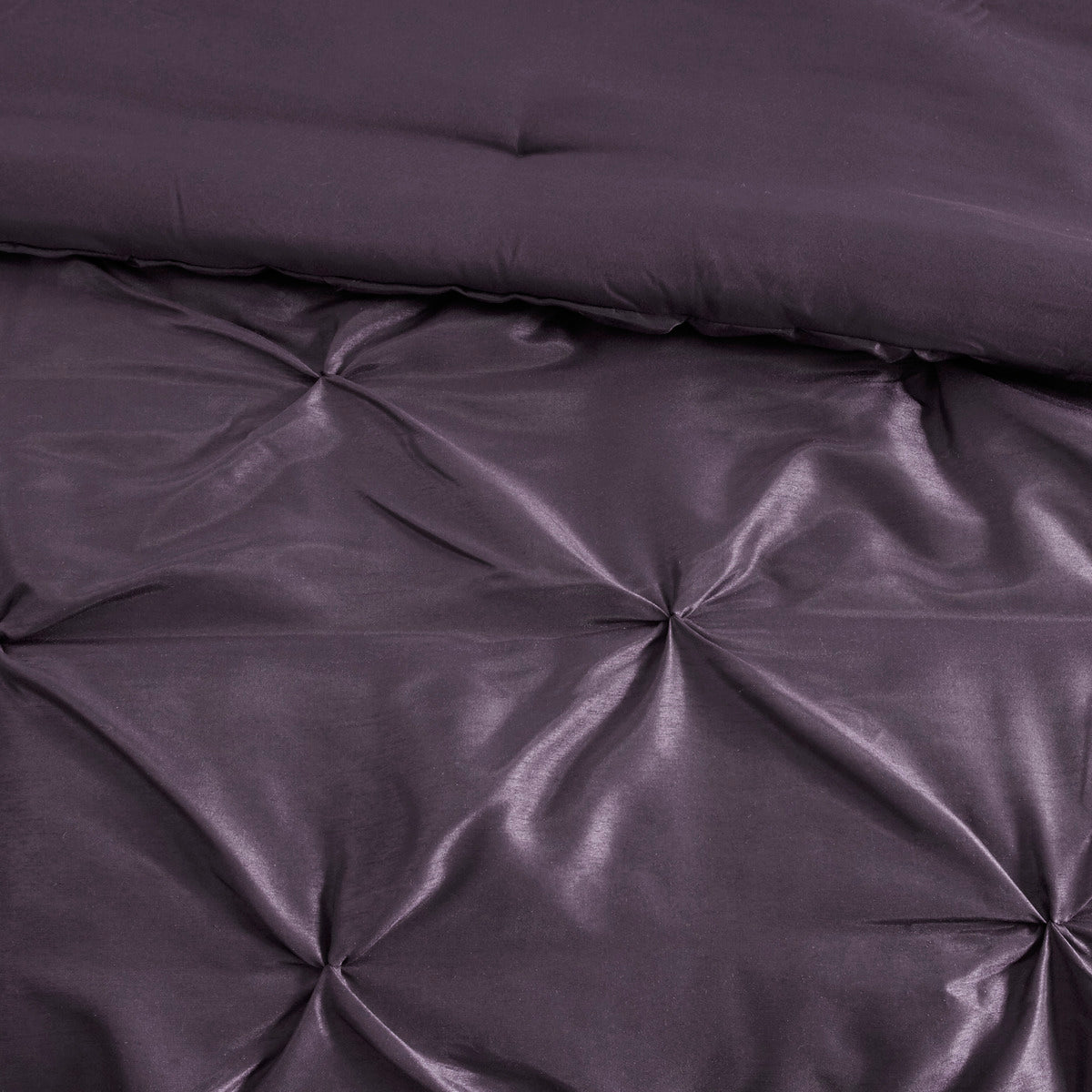 7 Piece Tufted Comforter Set in Plum for Full Beds