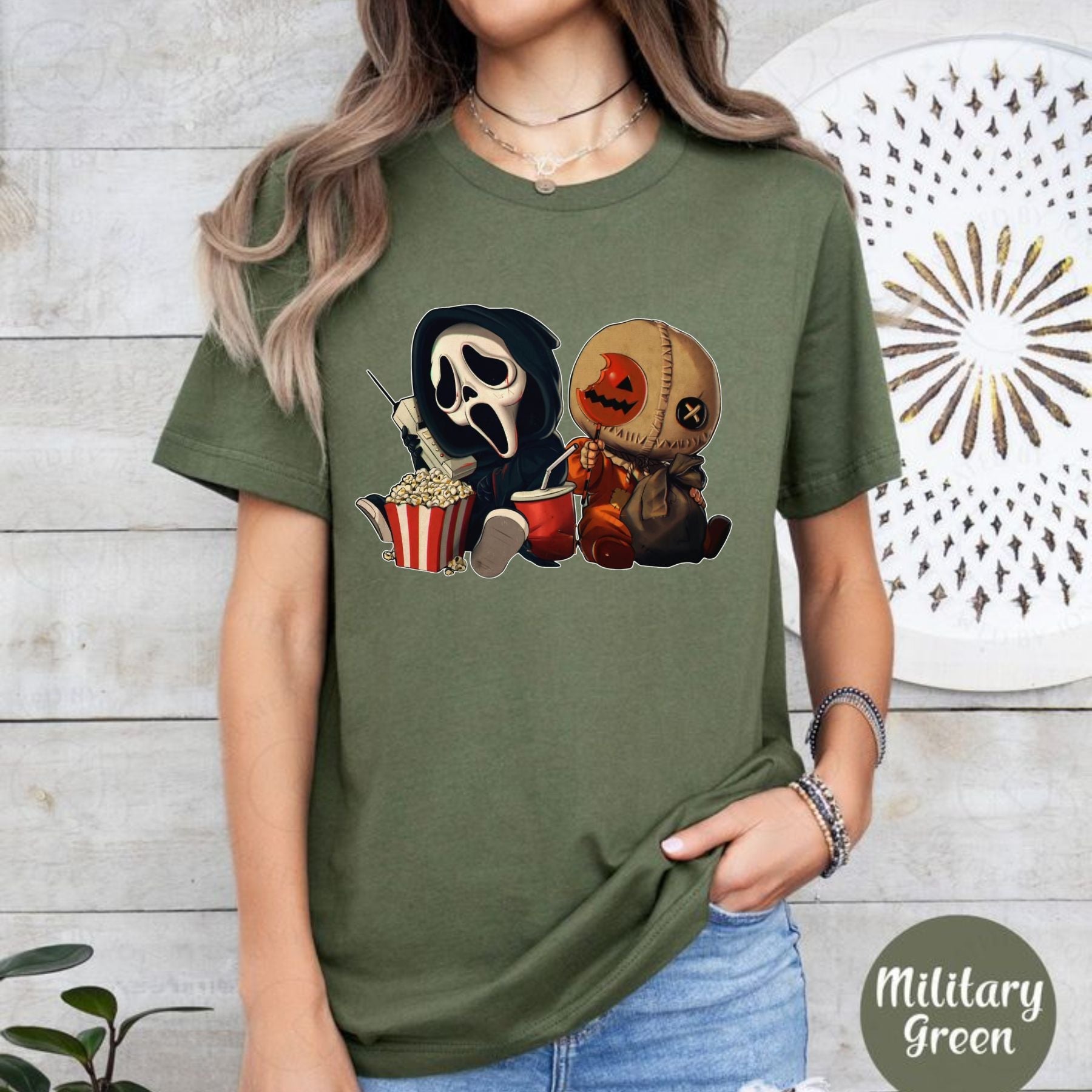 "Mini Halloween Popcorn" T-shirt - Cute Unisex Holiday Tee, Spooky Season Apparel