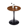 Dark Wood Grain Round Dining Table