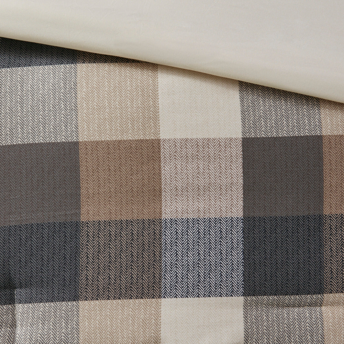 7 Piece Herringbone Comforter Set Neutral Cal King