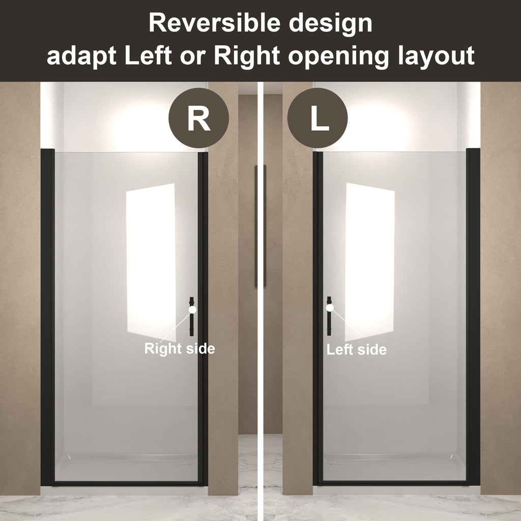 28"x 72" Pivot Shower Door, Matte