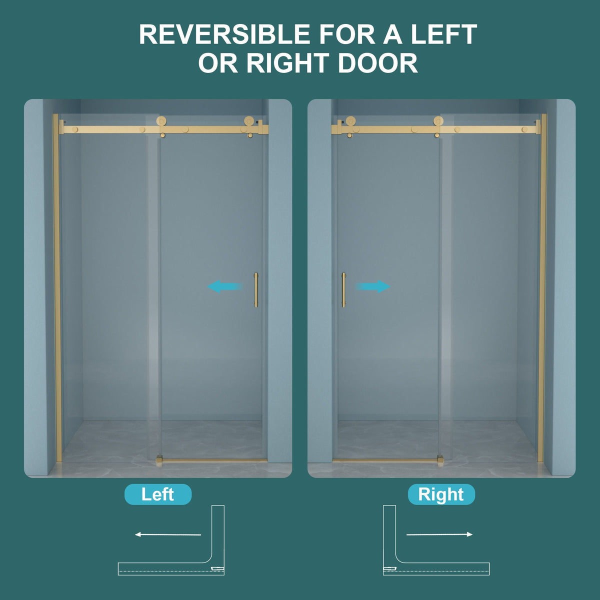 Modern Single Slide Shower Door, Tempered Glass, Stainless Steel Frame