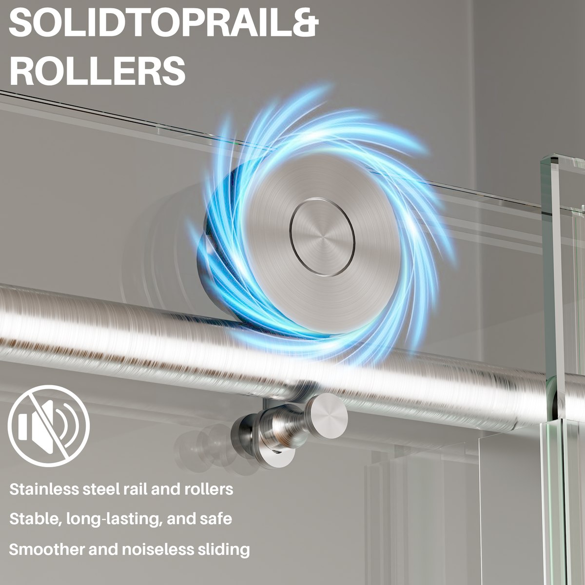 Frameless Shower Door, 44-48 in W x 75 in H