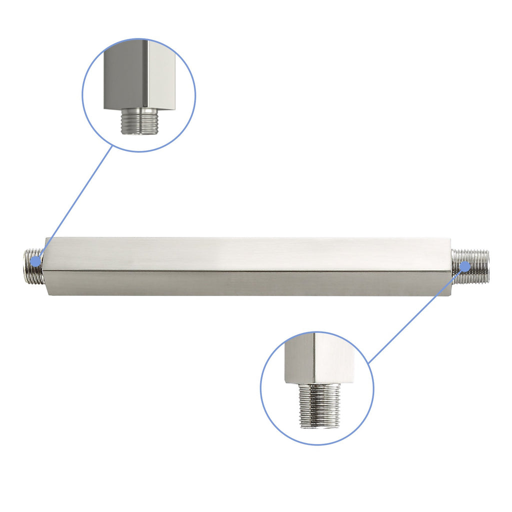 8" Ceiling Mounted Shower Arm with Flange in Brushed Nickel
