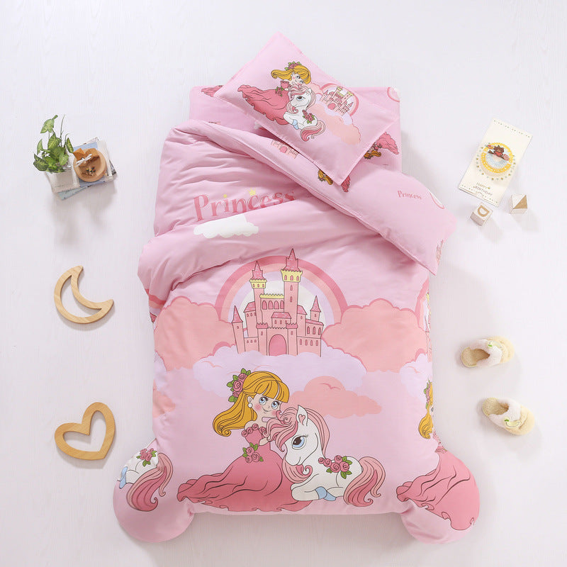 Cotton Kindergarten Three-piece Bedding Set