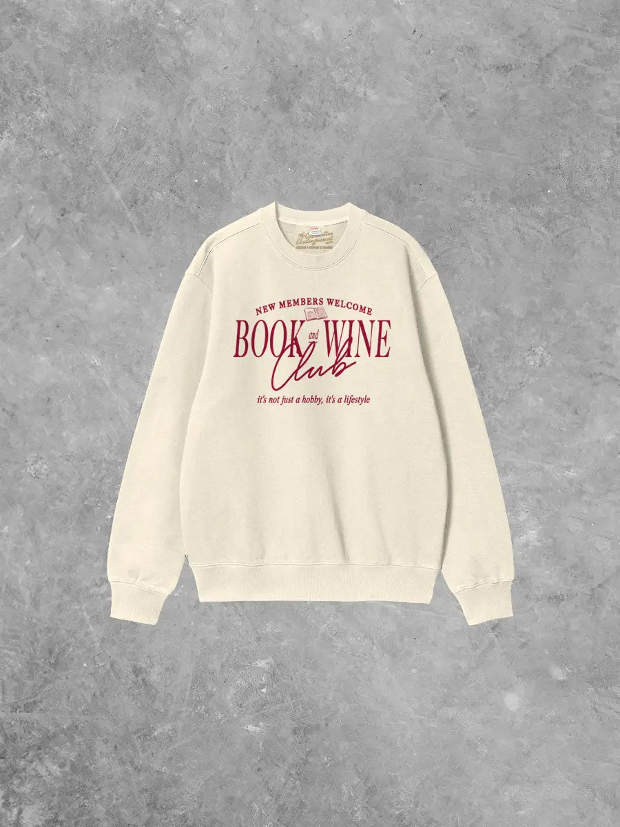 Underground Original Design: Books & Wine Club, Bookish Boxy Cotton Sweatshirt