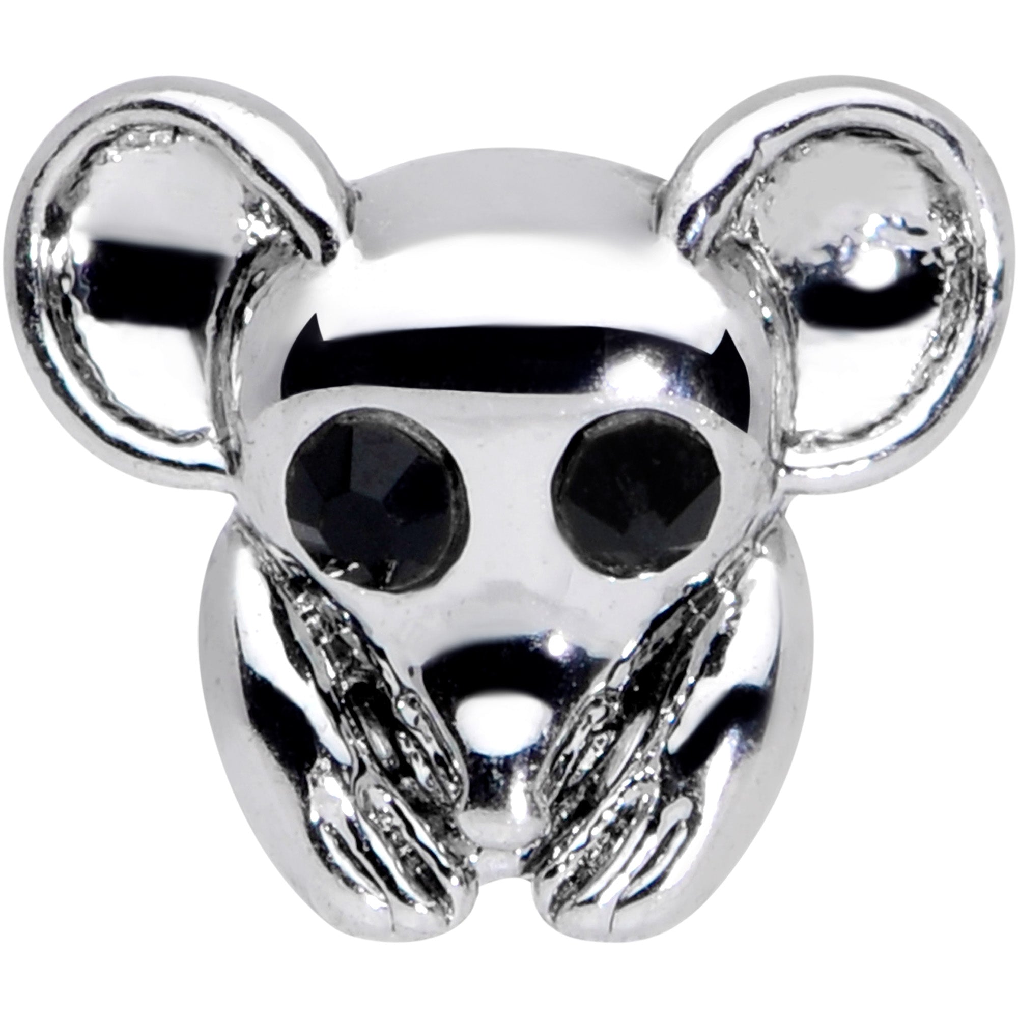 20G 5/16 Black Gem Mysterious Mouse Nose Hoop