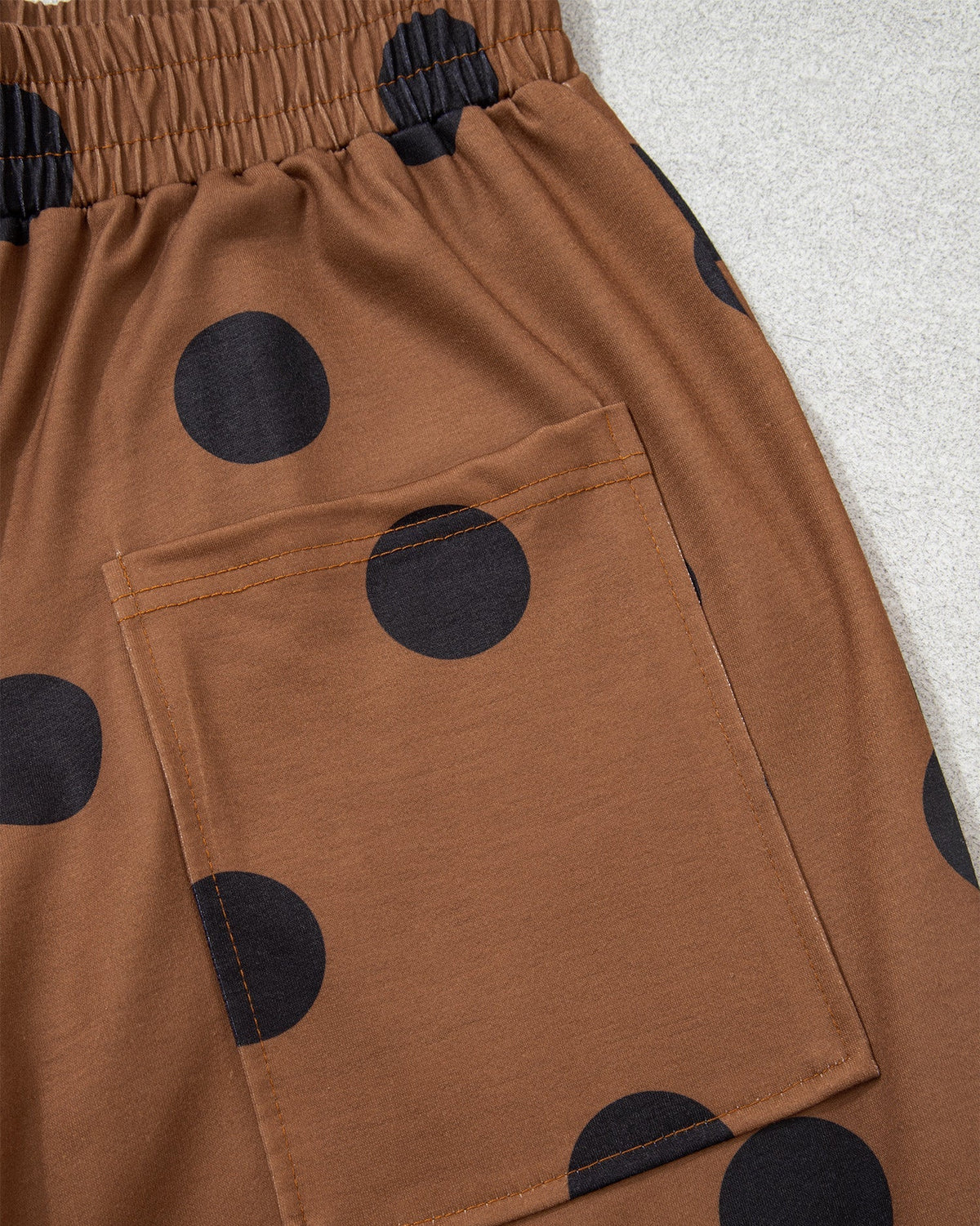 Ivy Polka Dot Wide Leg Elastic Waist Casual Pants