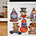 Hello Fall - Pumpkin, Scarecrow, Gnome Decorative Eco Wood Magnets Set of 6 by Jamie Mills-Price - Thanksgiving Decor - 8090047G-S6