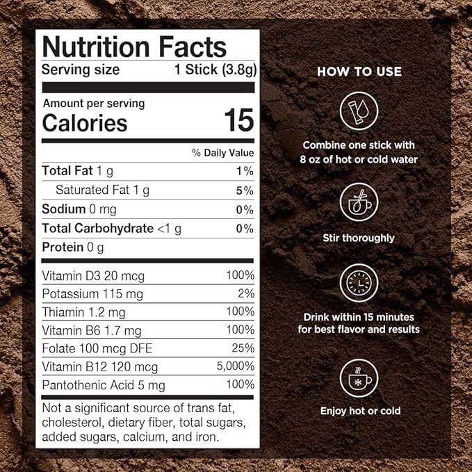 VitaCup Genius Instant Coffee Packets, Increase Energy & Focus, Keto Coffee, Serve Hot or Cold Brew, MCT Oil, Turmeric, B Vitamins, D3, Bold & Smooth,100% Arabica Coffee in Single Serve Sticks, 48 Ct