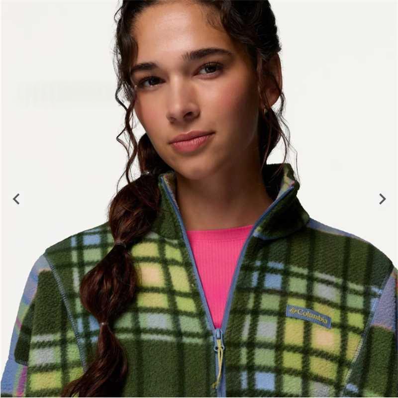 Women's Loose-Fit Plaid Long-Sleeve Stand-Neck Sweatshirt