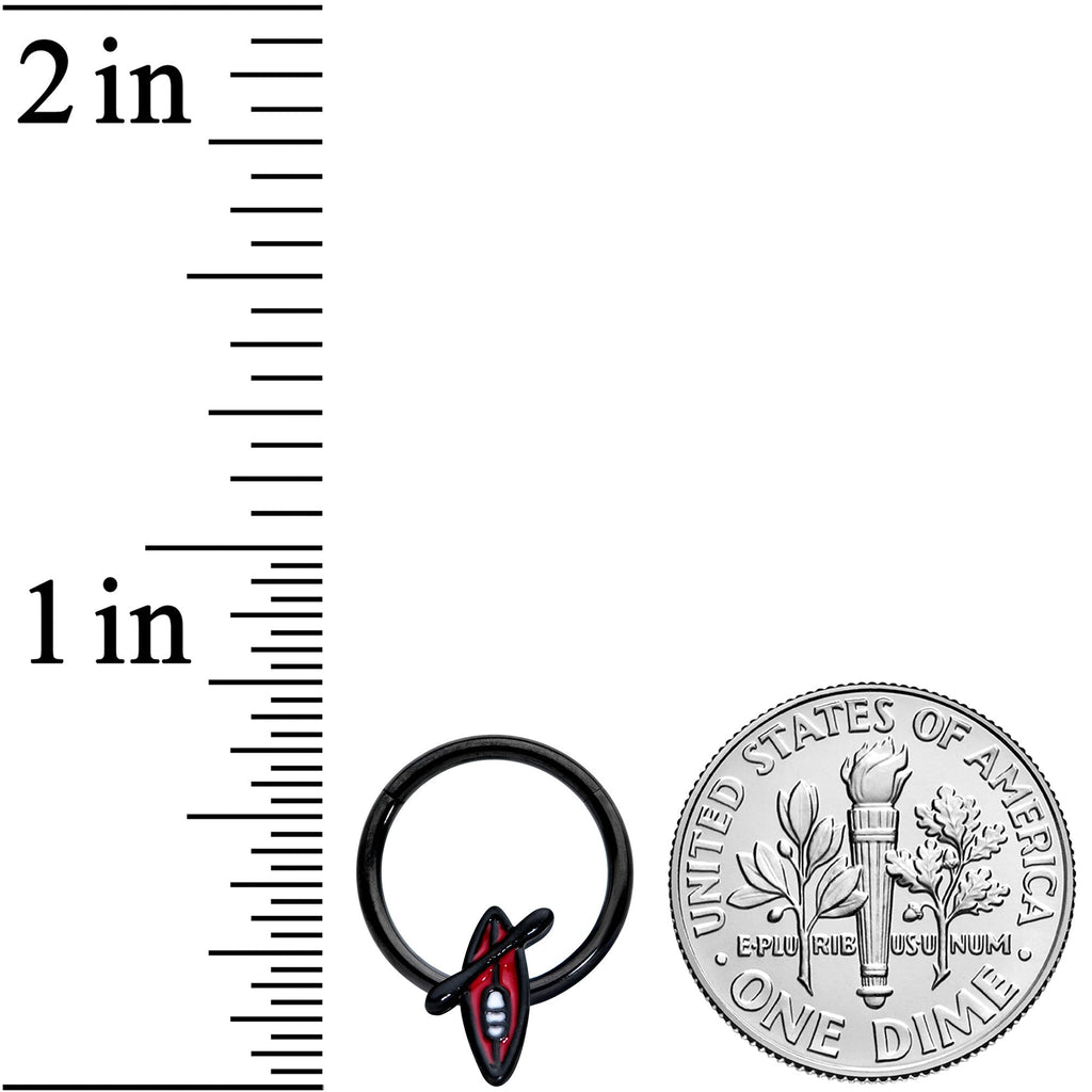 16G 3/8 Black Red Summer Kayak Boat Hinged Segment Ring
