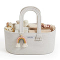 Blissful Diary Baby Diaper Caddy Organizer, Cotton Rope Diaper Caddy Basket, Oval Storage Basket, Gift for Baby Shower, Newborn Essentials, Beige