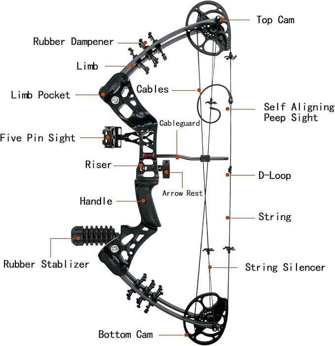 Youth Compound Bow Set 15-45 Lbs for Teens and Beginner, Package with Archery Hunting Equipment, Max Speed 260fps, Adjustable, Right Hand