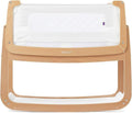 SnuzPod 4 Rocking Baby Bassinet Bedside Sleeper - Lightweight, Portable Bedside Bassinet, Lift Off Crib, Zip Down Wall, 3D Breathable Mattress, 6 Height Settings and Comfort Incline Mode, Natural