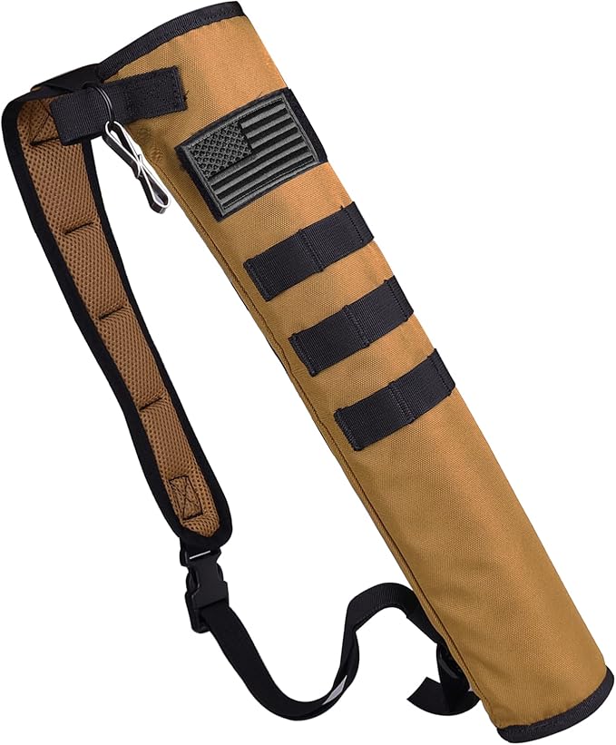 KRATARC Archery Lightweight Back Arrow Quiver Dual Use Foldable Compact Hip Arrows Bag with Molle System Hanged for Target Shooting