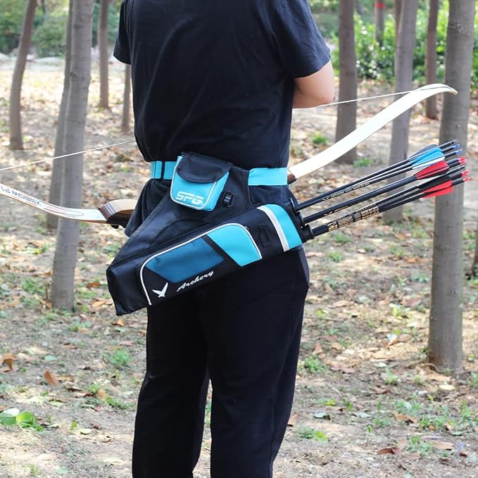 SOPOGER Archery Hip Quiver for Arrows - 3 or 4 Tube Bow Belt Quiver Waist Hanged for Youth Teens Adults Compound Bow Recurve Bow Target Shooting