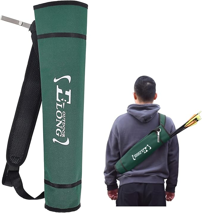 Elong Adjustable Archery Back Arrow Quiver Holder - Upgraded Quiver Arrows for Compound Recurve Bow and Hunting Target Practicing Youth and Adults